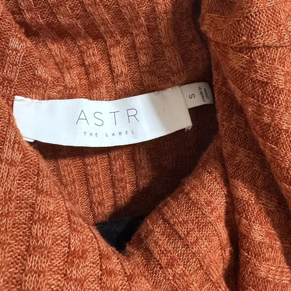 ASTR The Label Rust Ribbed Sleeveless Turtleneck Top Small - Picture 9 of 9